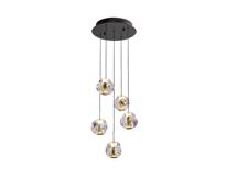 Подвесной светильник Schuller Люстра Zaria 5L- черный/золотой D30 DIM арт. 263370