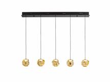 Подвесной светильник Schuller Люстра Zaria 5L черный/бронзовый/золотой DIM арт. 263378