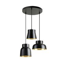 Подвесной светильник Schuller Vulcano Люстра 3L D50 черный/золотистый арт. 439136