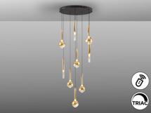 Подвесной светильник Schuller Essenza Люстра 9L - черный-золотой арт. 465789