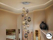 Подвесной светильник Schuller Ovila Люстра 13L дымчатый- коньячный H500 арт. 263406