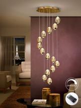 Подвесной светильник Schuller Люстра Rocio LED 14L DIM золотая арт. 064326