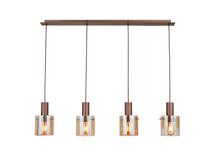 Подвесной светильник Schuller Venize Люстра 4L медный-янтарный арт. 421177