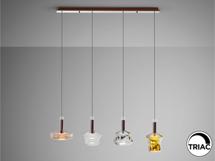 Подвесной светильник Schuller Люстра Scarlet 4L разноцветная арт. 263354