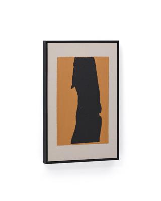 Постер La Forma (ех Julia Grup) Zernu Абстрактная картина в оранжевых и чёрных тонах лен 42 x 65 см арт. 264903