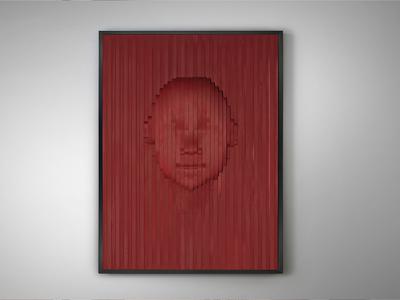 Постер Schuller Red Face Картина барельеф из полистирола и МДФ 90X120 арт. 263332
