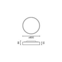 Потолочный светильник Faro Потолочный светильник DOMIO Ш800 78W черный OPAL 3000K CRI80 DALI арт. 126677