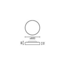 Потолочный светильник Faro Потолочный светильник DOMIO Ш600 43W черный OPAL 3000K CRI80 CASAMBI арт. 126678