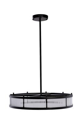 Потолочный светильник Garda Decor K2KM12851 Люстра Ancona круглая чёрный матовый/стекло прозр. d85см арт. K2KM12851