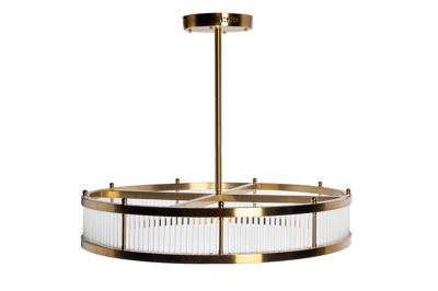 Потолочный светильник Garda Decor K2KM12850 Люстра Анкона (Ancona) круглая бронза/стекло прозр. d85см арт. K2KM12850