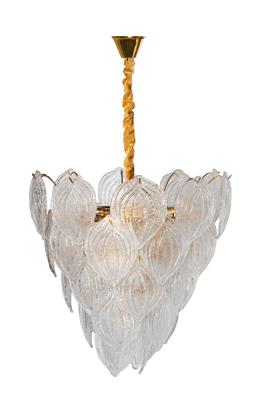 Потолочный светильник Garda Decor 92EL-YG18498-10P Люстра латунь, стекло D.58*H.57см арт. 92EL-YG18498-10P