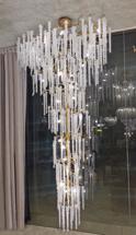 Потолочный светильник Garda Decor 86-70632 Люстра каскадная d.80*h200 см, металл цвет золото арт. 86-70632