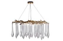 Потолочный светильник Garda Decor 86-80358 Люстра круглая "Капли" d.80*h.50см, золото арт. 86-80358