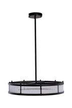 Потолочный светильник Garda Decor K2KM12851 Люстра Анкона (Ancona) круглая чёрный матовый/стекло прозр. d85см арт. K2KM12851