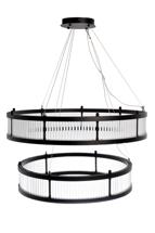 Потолочный светильник Garda Decor K2KM12852 Люстра Анкона двойная (Ancona Double) круглая чёрный матовый/стекло прозр. арт. K2KM12852