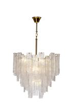 Потолочный светильник Garda Decor 91GH-1014-8 Люстра потолочная Лёд (Ice) рифленое стекло/латунь d.53см h.68см арт. 91GH-1014-8