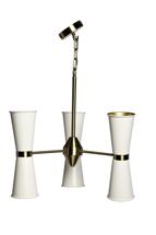 Потолочный светильник Garda Decor 92EL-YG02125-3P Люстра потолочная латунь/матовый бел. d50*h.80см арт. 92EL-YG02125-3P