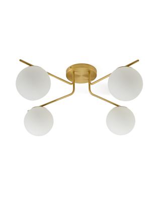 Потолочный светильник La Forma (ех Julia Grup) Потолочный светильник Brisia из металла в латунной отделке с 4 стеклянными плафонами Ø15 см арт. 445201