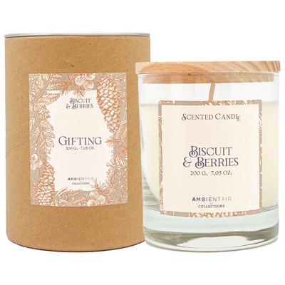 Свеча AMBIENTAIR Свеча ароматическая gifting, bisquit&berries, 40 ч арт. VV401GTTO