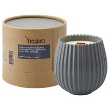 Свеча Tkano Свеча ароматическая с деревянным фитилём hugs and cookies из коллекции edge, серый, 60 ч арт. TK23-ARO0071